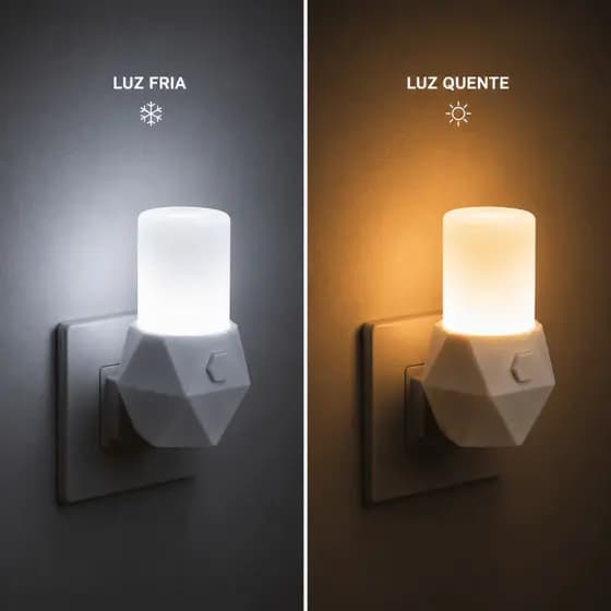 Abajur de Tomada Com Luz Aconchegante Para Quarto e Sala Luminária Quente/Fria