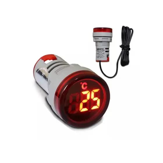 MEDIDOR TEMPERATURA 22MM VERMELHO SIBRATEC