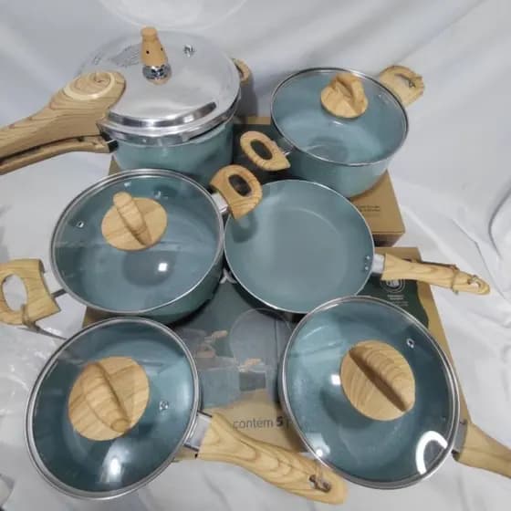 Conjunto Panelas Brinox Cerâmica Indução Com Pressão