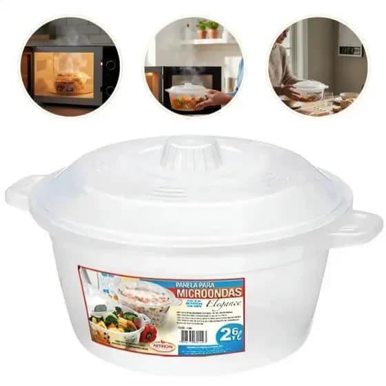 Panela para Micro-Ondas Elegance Legumix 2,6 Litros Nitron Cozimento Rápido Legumes Arroz e Alimentos