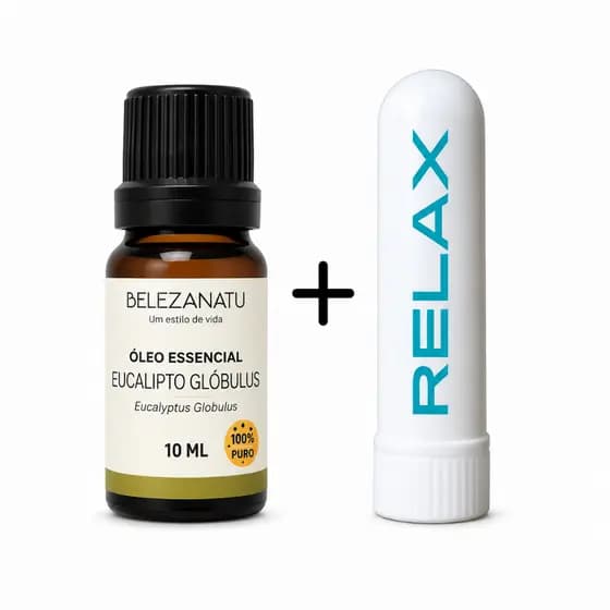 Óleo Essencial Eucalipto Globulus 10ml + Brinde Bastão Aromático BelezaNatu