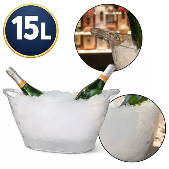 Balde Champanheira Diamond para Gelo Cerveja Bebidas Garrafas Acrílico 15 Litros