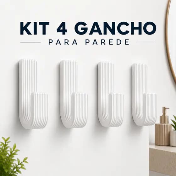 Kit 4 Cabide Ganchos Branco Para Toalha Para Banheiro Adesivo Roupas Toalha de Rosto Fita Dupla Face