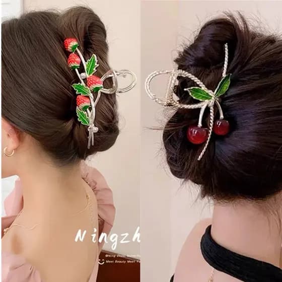 Pegada Clipe De Garra De Cereja Clipe De Mandíbula Para Cabelo
