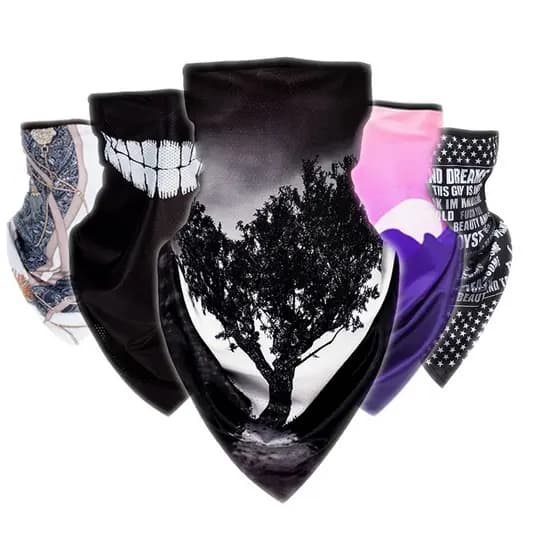 Máscara De Orelha Pendurada Triangular Facial Respirável Motocicleta Bandana Proteção UV Ciclismo Feminino Tubo Masculino