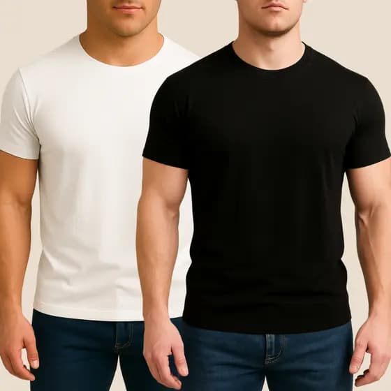 Kit 2 Camiseta Masculina Básica Casual Lisa