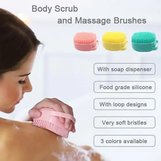 Escova Corporal De Silicone Para Homens E Mulheres , Lavadora De Chuveiro Com Função Dispensadora De gel De Banho , Mass