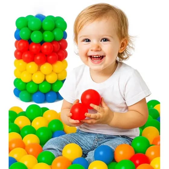 100 Unidades de Bolinha Plástica Colorida Piscina Criança Promoção 15, 25, 50 e 100 - Não Amassam