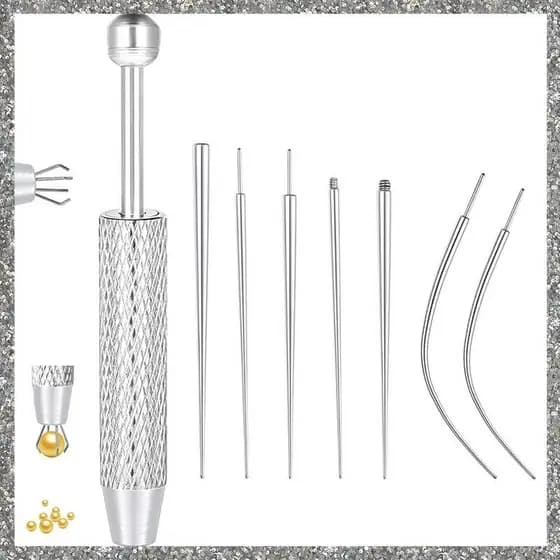 Ferramenta Aplicadora De Brincos Com Parte Traseira Plana-Prendedor De Bola Cônica De Piercing Para Troca De Joias , Kit
