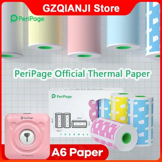 PeriPage Oficial Papel Térmico/ Papel para Etiquetas 56x30mm Para PeriPage A6/A8/A9