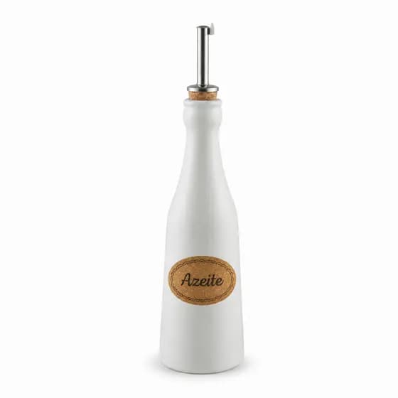 Galheteiro Porcelana Branco 300ml ou 350ml Porta Azeite Óleo Vinagre Bico Dosador 1° Linha