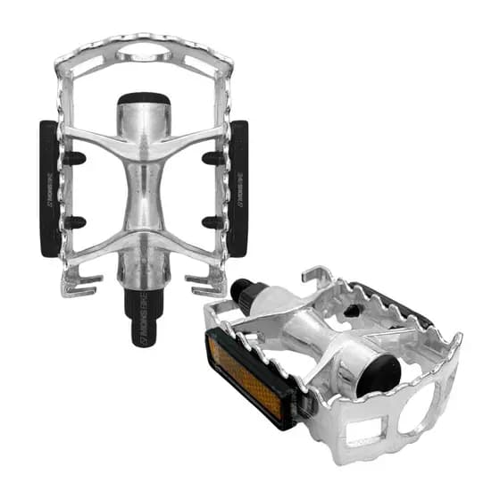 Pedal Bike Mtb Aluminio Polido Rosca Fina 1/2 E Grossa 9/16