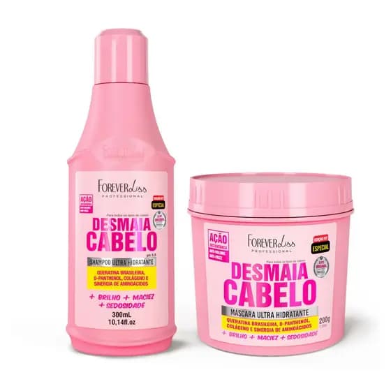 Kit Especial Desmaia Cabelo Forever Liss Shampoo 300ml e Máscara 200g