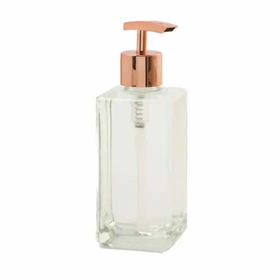 Porta Sabonete Liquido ou Álcool em Gel 250ml em Vidro Com Válvula Pump Luxo Cromada