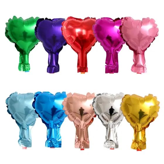 Balão Topo De Bolo Coração Metalizado 5 Polegadas 12cm - 20 Unidades