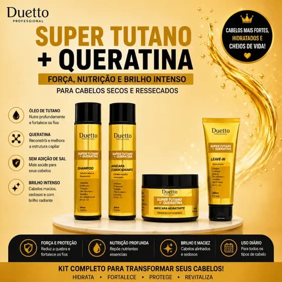 Kit Home de Hidratação Super Tutano + Queratina Hidrataçao Duetto Professional