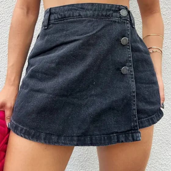 kissmelady 8357 short saia Shorts jeans feminino lisa sem rascada short jeans juvenil natural shorts Feminino