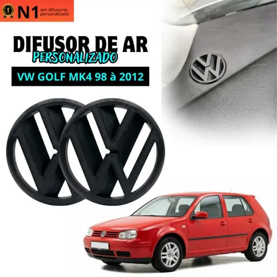 Kit com 2 Tampa Acabamento Saída Ar Grade Painel Golf MK4 Sapão Personalizado Logotipo VW