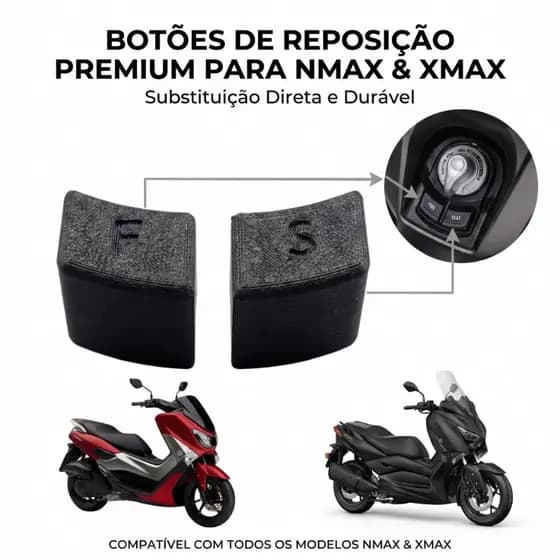 Kit Par Botão Bau Moto Yamaha Xmax Nmax Lid Seat Fuel