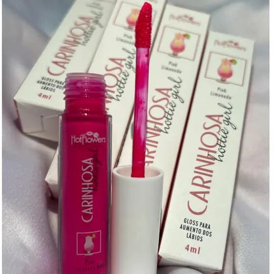 Gloss Labial Carinhos Rosa - Linha Hottie Girl Hot Flowers 4ml