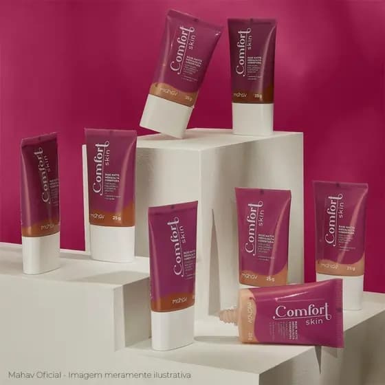BASE MATTE COMFORT SKIN COBERT MÉDIA/ALTA NO TRANSFER 30g MAHAV
