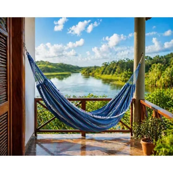 Rede De Dormir Descanso 3.6M Solteiro Cinza Listrado