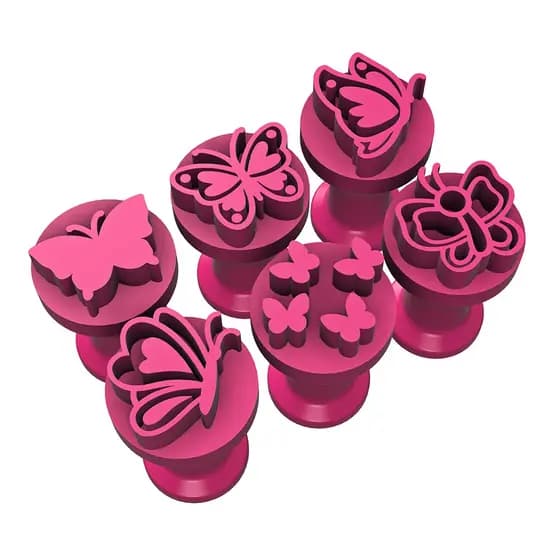 Kit 6 Carimbos Borboletas para Brigadeiro Docinhos Festa Aniversário
