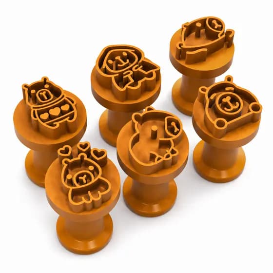 Kit Carimbos Brigadeiros Docinhos Molde Festa Confeitaria - Capivara Fofinha - 6pçs