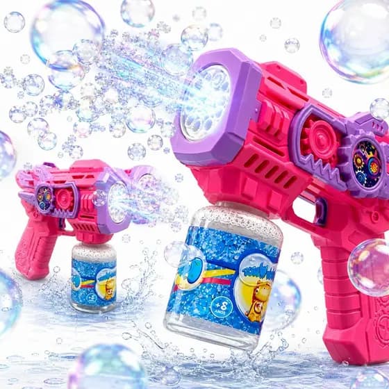 Lança Bolhas de Sabão com Luz Brinquedo Infantil para Crianças interação e coordenação motora