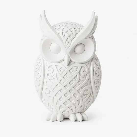 Coruja Decorativa – Estátua de Coruja da Sabedoria para Decoração de Casa e Escritório