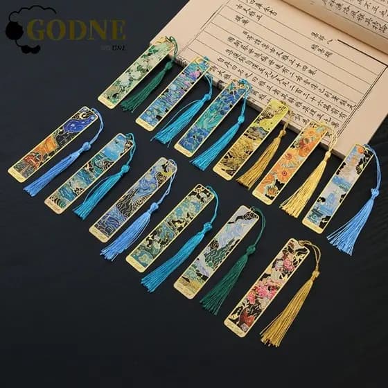 Marcas De Livro GODNESSFO , Marcador Retangular Requintado , Estilo Pintura A Óleo , Ferramentas De Leitura De Flores De