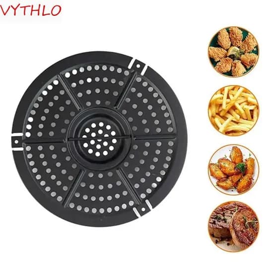 Panela Para Grelha De Fritadeira De Ar VYTHLO , Tapete Antiaderente Preto , Divisor Redondo De Cozinha Separador De Al