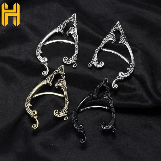 HUINET Gótico Elfos Orelha Manguito Hip Hop Minoria Liga Design De Moda Clipe Brincos Senhora Coreano Osso