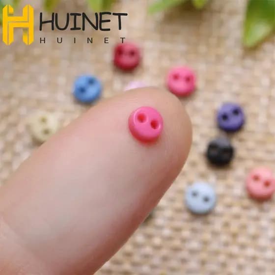 HUINET Boneca Botões Cor Doce 3/4/5mm DIY Roupas Redondas 2 Furos Mini