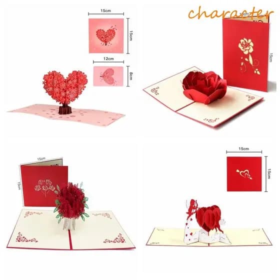 Cartões Pop-UP 3D CHARACTER Para O Dia Dos Namorados , Feliz Amor Sempre ,