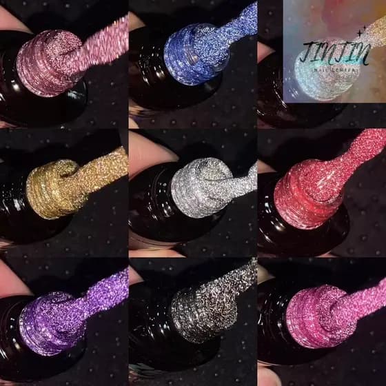 Esmalte Em Gel ZEM Refletivo Glitter Flash 10ml Unhas De Gel Manicure Profissional Pronto Entrega