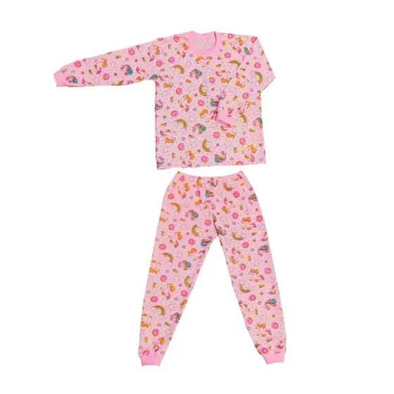 Pijama bebê feminino longo 100% algodão frio