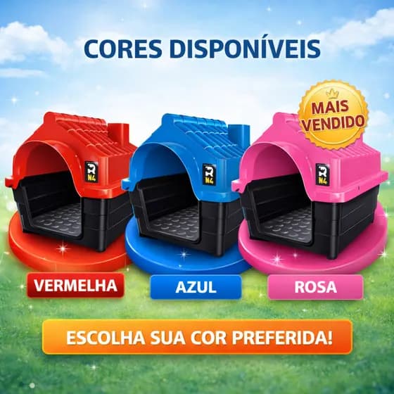 Casinha para Cachorro Medio Plástico Casa Cachorro Resistente Desmontável Casinha Pet N4