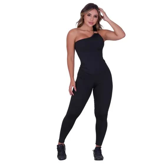 Macacão Longo Feminino Detalhe Argola Fitness Academia
