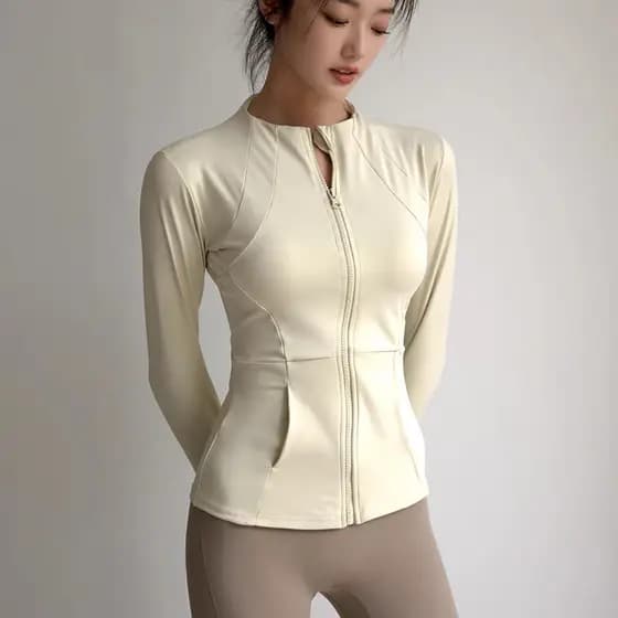 Mulheres Jaqueta Esportiva Zip Fitness Yoga Camisa Treino Correndo Casacos Quente Ginásio Manga Longa Superior Cardigan