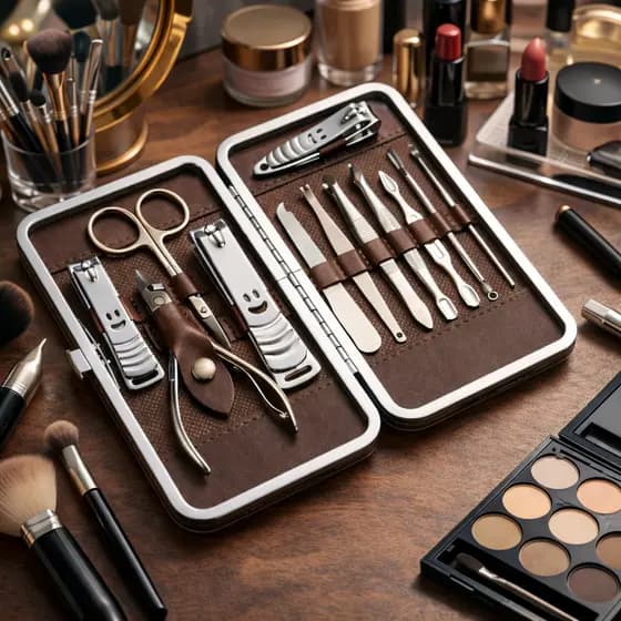 Conjunto Manicure 12 Peças Estojo Estampado - (Cores Sortidas)