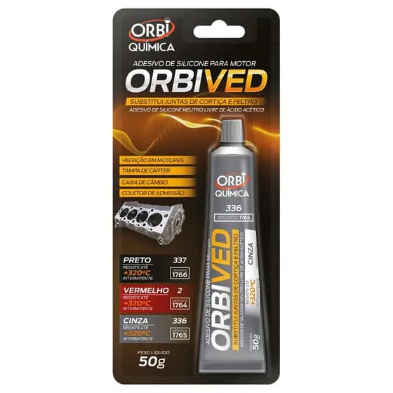 Cola Juntas Orbived Selante Para Motor Cinza 50g Alta Temperatura
