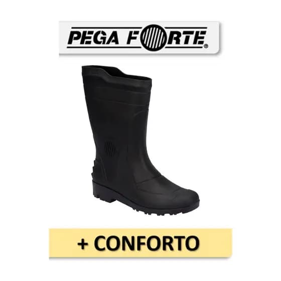 Bota de Borracha Galocha Forrada Cano Médio antiderrapante pega forte Grendene