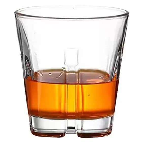 Kit Jogo 6 Copos De Vidro Whisky 325ml Quadrado Vazado Gelo Diamonds Americano Shot Conjunto Drinks