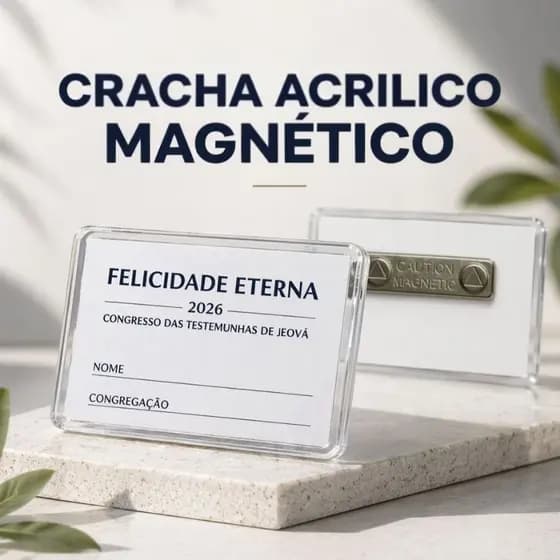 Lapela JW Magnética Porta Crachá Congresso Internacional JW 2026 Felicidade Eterna