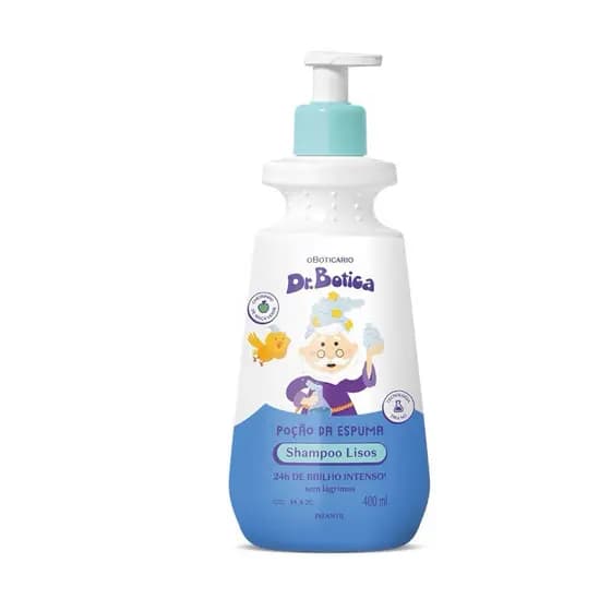Shampoo, Condicionador, Creme para Pentear Infantil Cabelos Lisos 1A à 2C Dr.Botica Poção da Espuma 400ml
