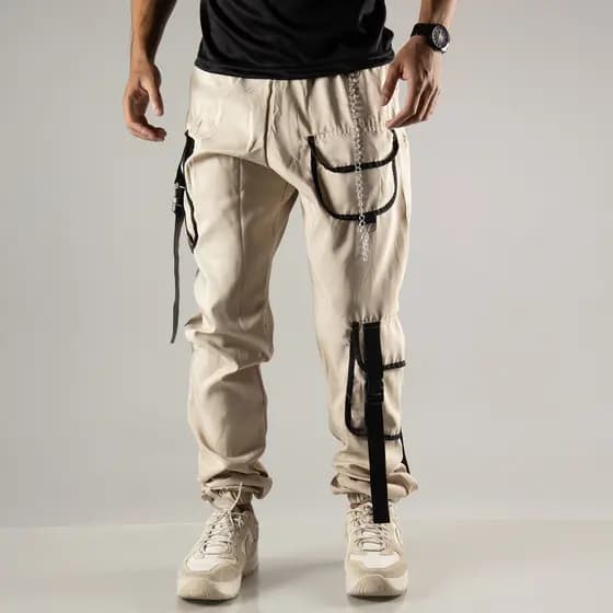 Calça Cargo Jogger Unissex Estilo Gringa Coreana com Bolsos Laterais Larga Estilosa tactel Cinza