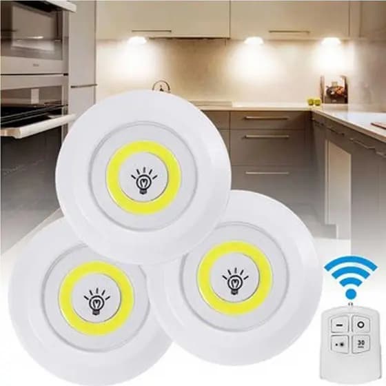 Luminária LED Touch e Controle Remoto – 150 Lumens, Sem Fio, Fácil Instalação, Por Pilha, Luz