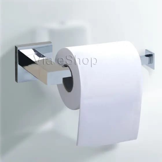 Porta Papel Higienico 100% Metal Berlim Papeleira Suporte Parede Banheiro Lavabo Papeleira Cromada