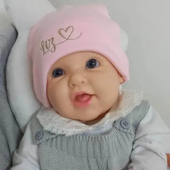 Touca Bebê Personalizada com Nome Bordada 100% Algodão Suedine